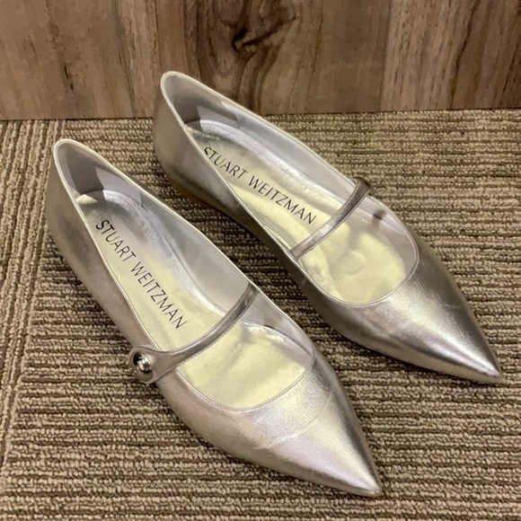 Stuart Weitzman Silver Flats - Picture 2 of 2